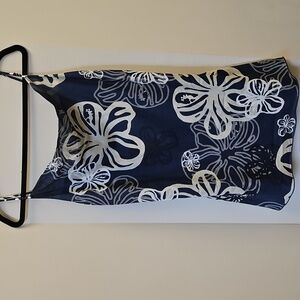 Yansi Fugel Navy and White/Ivory Floral Top